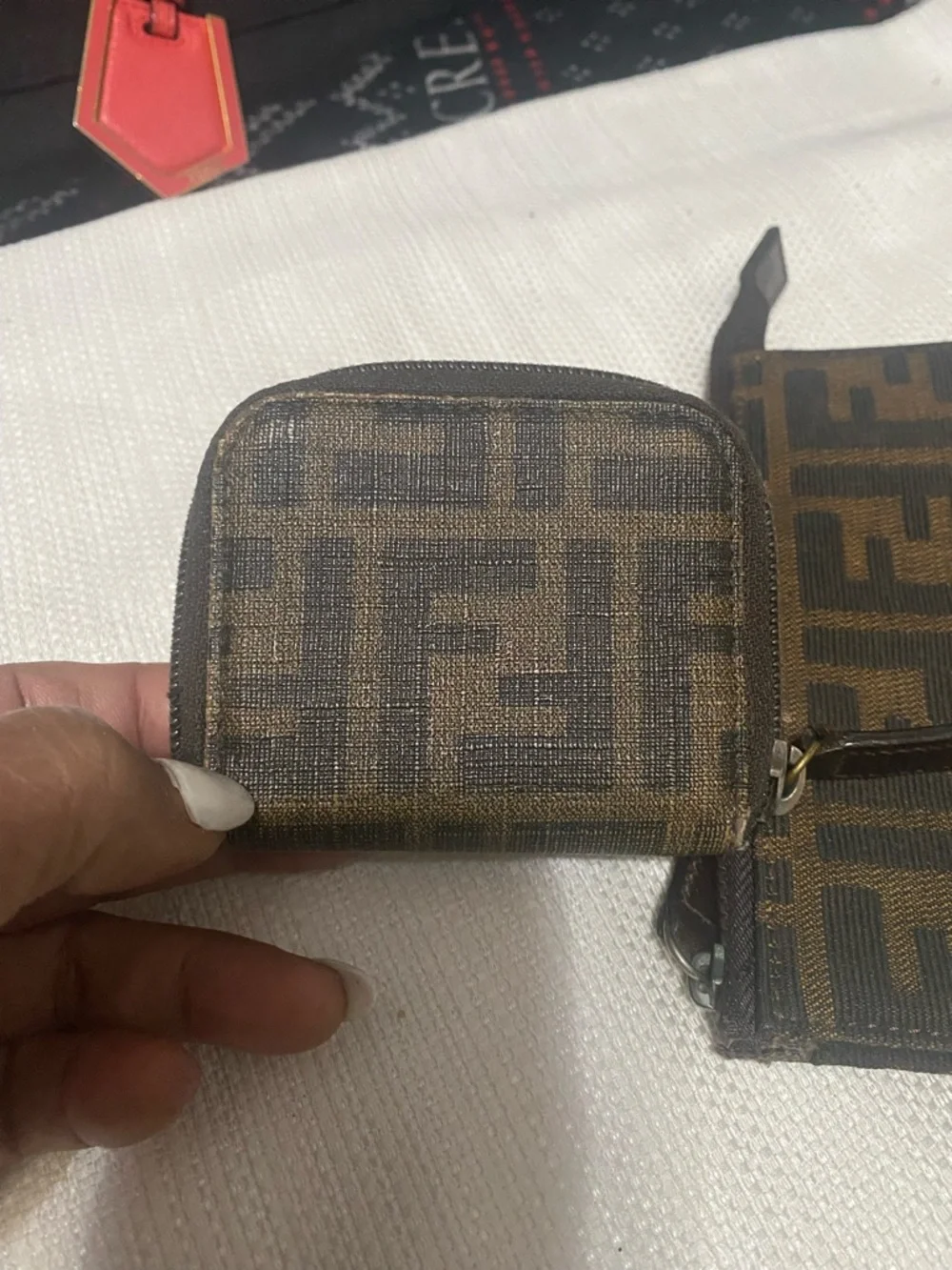Fendi Brown Monogram Coin Pouch and Mini Pouch) Both Authentic. - Picture 7 of 15